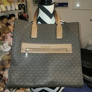 Michael Kors Dark Brown  Signature Tote Acron Kensly Tote